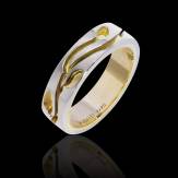 Alliance de mariage doublée en or blanc or jaune Blanc Yann