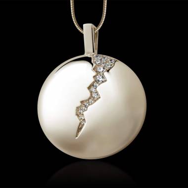 Pendentif pavage diamant or blanc Quake