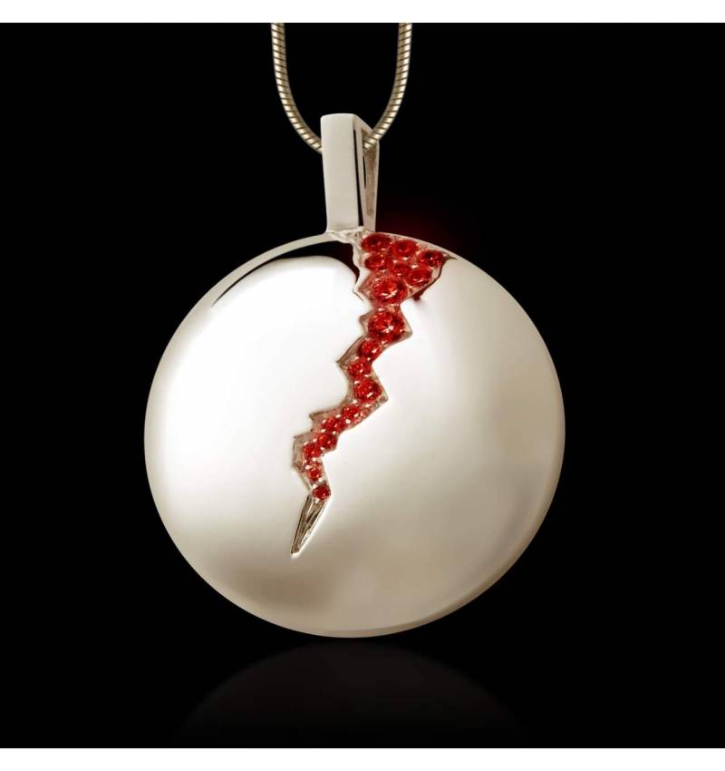 Pendentif pavage rubis en or blanc 18 K Quake