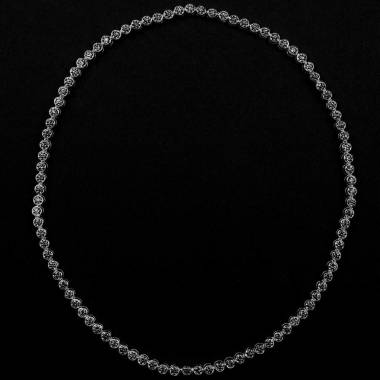 Collier diamant noir 17 carats or blanc Perle de diamants