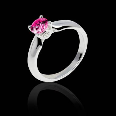 Bague de fiançailles saphir rose or blanc Motherhood