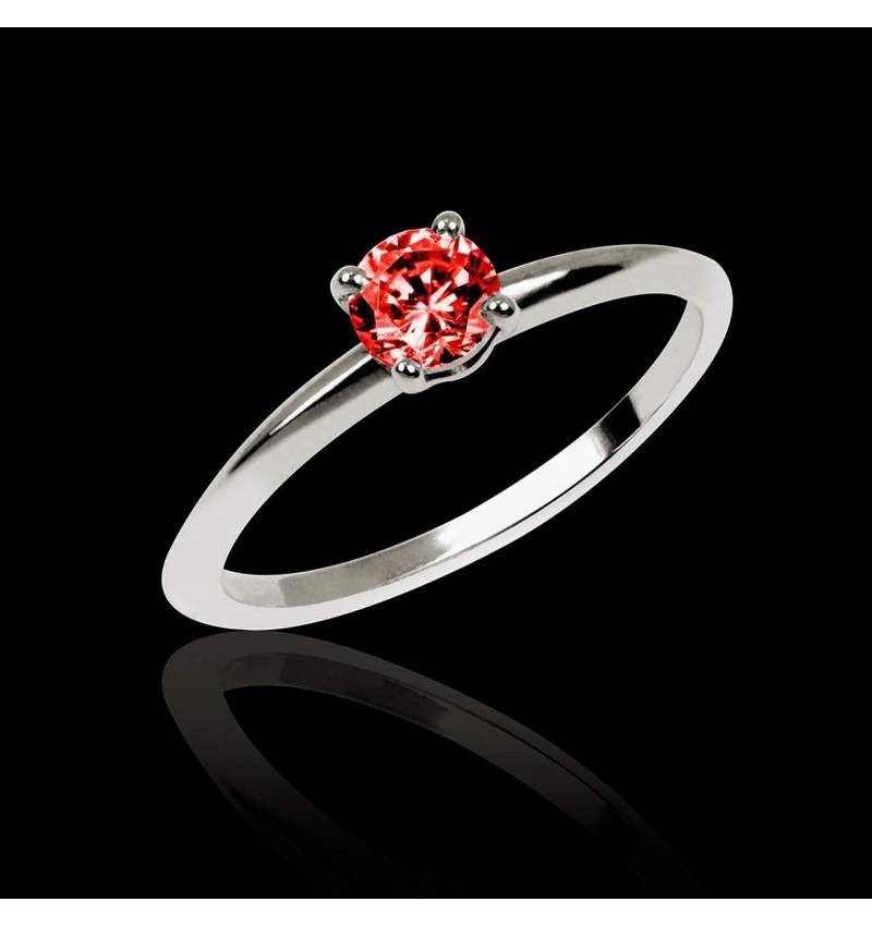 Bague de fiançailles rubis or blanc Valentina