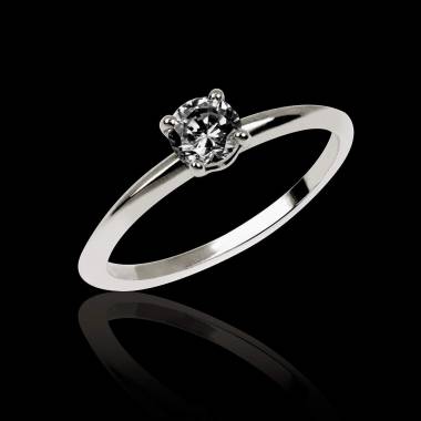 Solitaire diamant noir or blanc Valentina