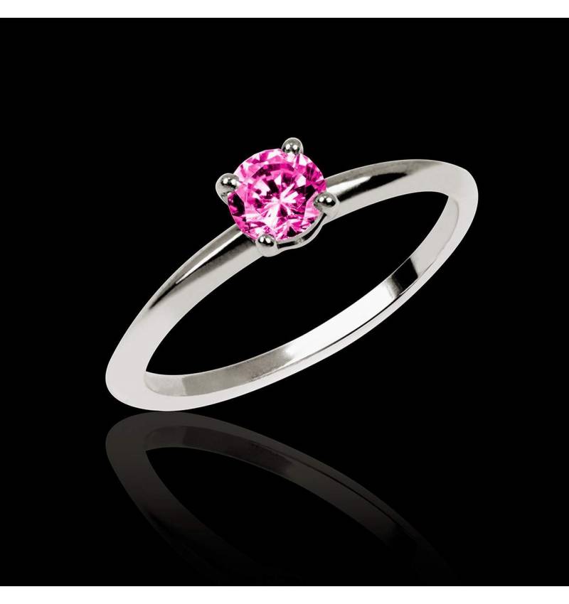 Bague de fiançailles saphir rose or blanc Valentina