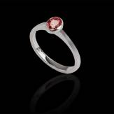 Bague de fiançailles rubis or blanc Ovale Moon Solo