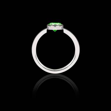 Solitaire émeraude or blanc Cristina