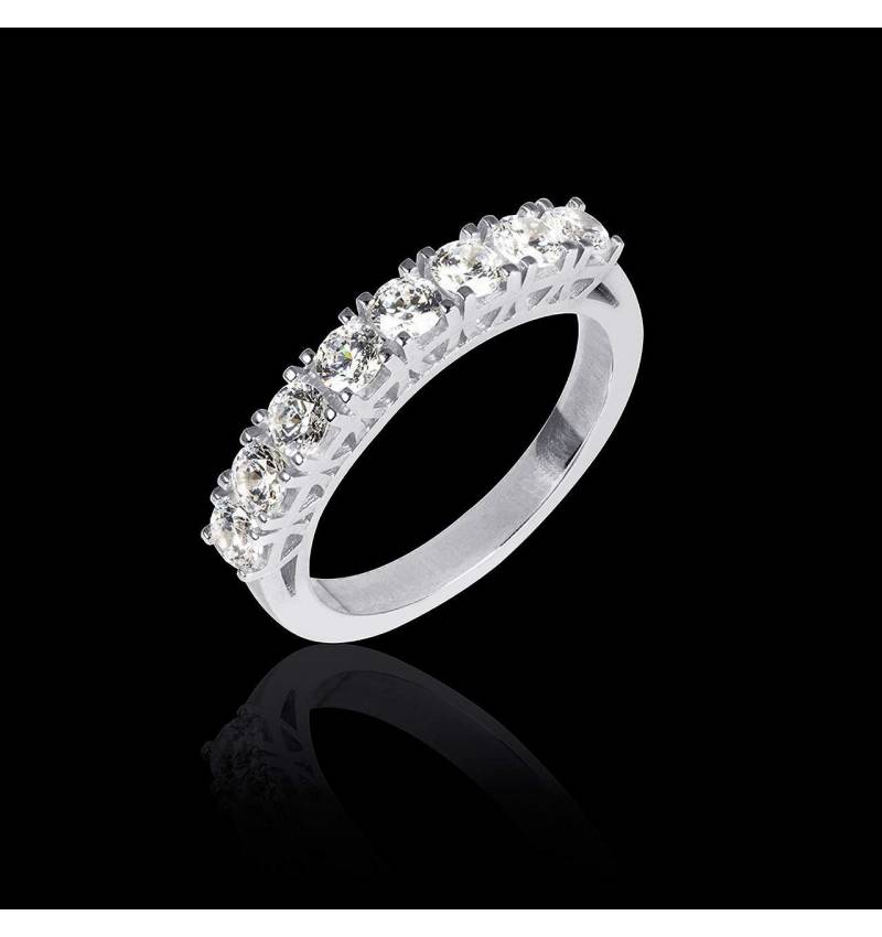 Alliance de mariage pavage diamant 0,5 carat or blanc Xena