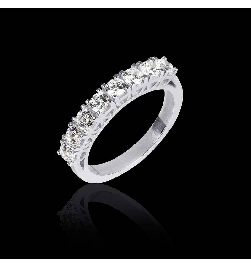 Alliance de mariage pavage diamant 0,7 carat or blanc Ceres