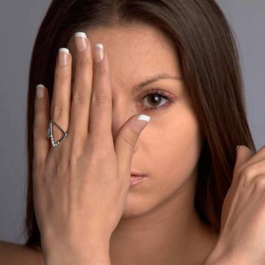 Bague de fiançailles diamant 0,5 carat or blanc Triangle 