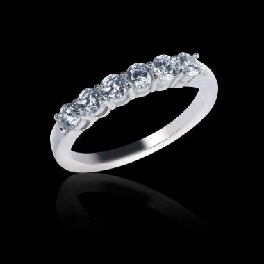 Alliance de mariage pavage diamant 0,5 carat or blanc Cassiopa