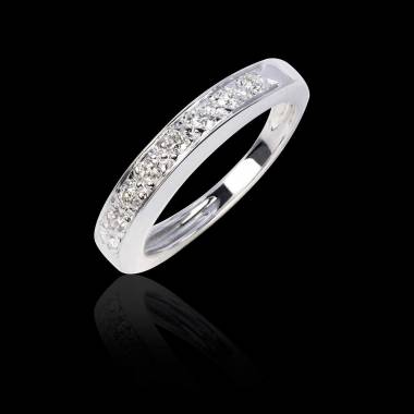 Alliance de mariage pavage diamant 0,5 carat or blanc Deliciae