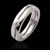 Alliance de mariage pavage diamant 0,7 carat or blanc Etoiles Filantes