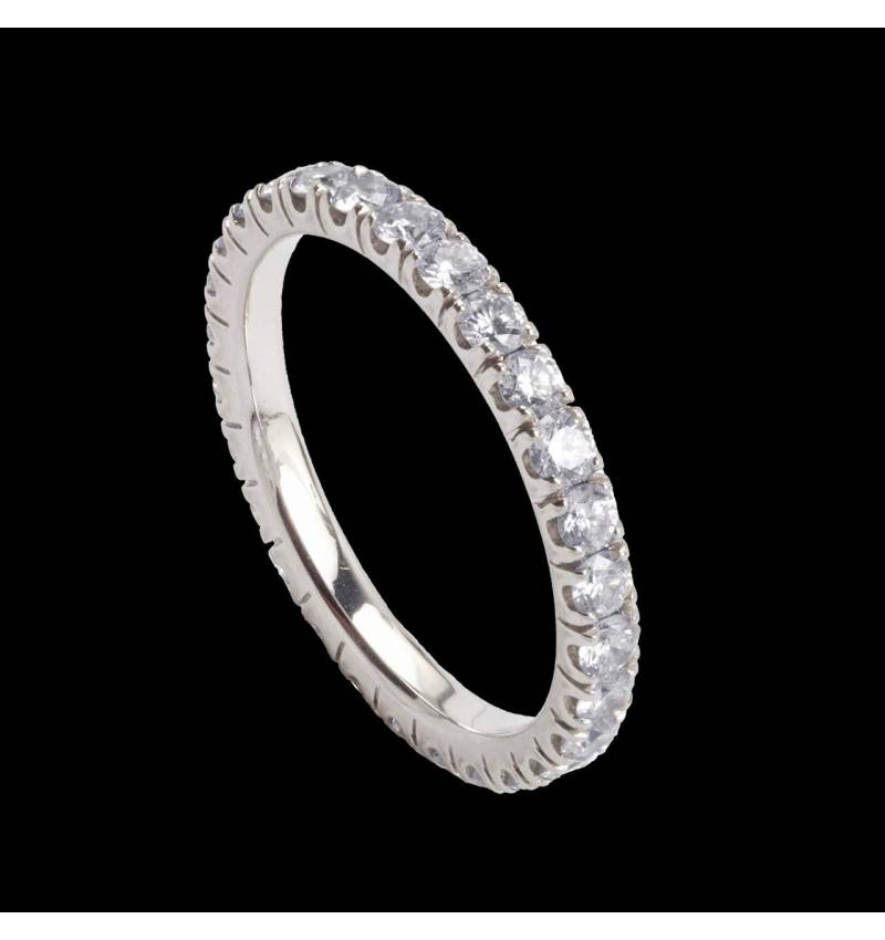 Alliance de mariage pavage diamant 0,7 carat platine Eve