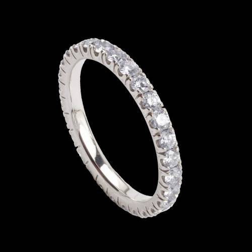 Alliance de mariage pavage diamant 0,7 carat platine Eve