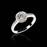 Bague de fiançailles diamant pavage diamant or blanc Rekha