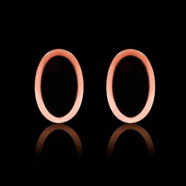 Boutons de manchettes chevalière onyx en or rose vermeil 13,4g Ovum