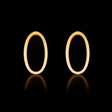 Boutons de manchettes chevalière onyx or jaune vermeil 13,4g Ellipsis