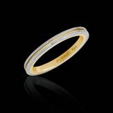 Alliance de mariage bicolore en or blanc et filet or jaune 3,05 g Mélanie  