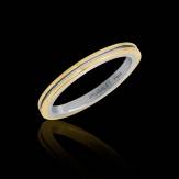 Alliance de mariage bicolore en or jaune et filet or blanc 3,05 g Mélanie  