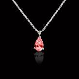 Pendentif rubis pavage diamant or blanc Goutte d’amour