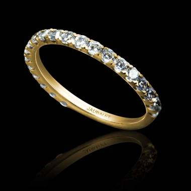 Alliance de mariage pavage diamant 0,6 carat or blanc Emilie