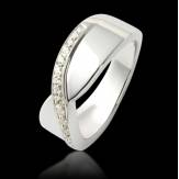 Alliance de mariage pavage diamant 0,5 carat or blanc Eternelle