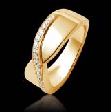 Alliance de mariage pavage diamant 0,6 carat or jaune Eternelle