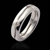 Alliance de mariage pavage diamant 0,5 carat or blanc Etoiles Filantes
