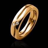 Alliance de mariage pavage diamant 0,6 carat or jaune Etoiles Filantes