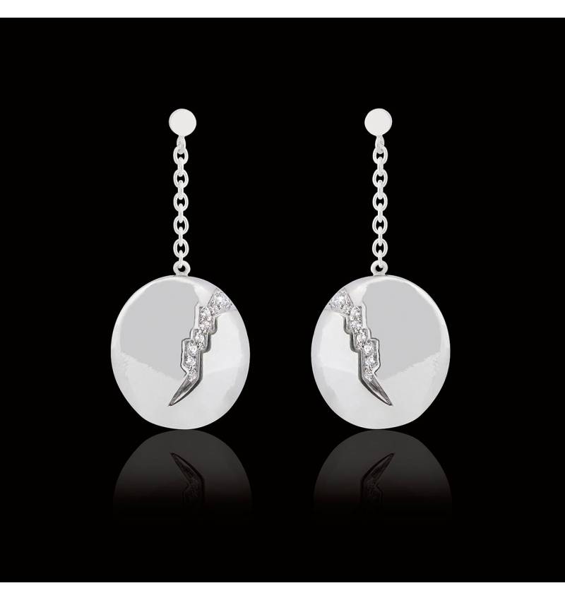 Boucles d’oreilles pavage diamant or blanc Quake