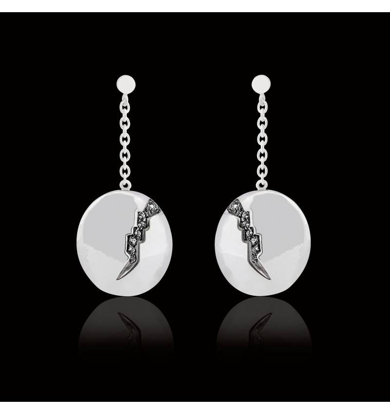 Boucles d'oreilles diamant noir Quake