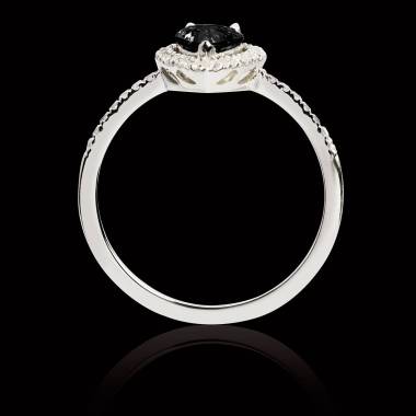 Bague diamant noir poire Sandra