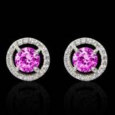 Boucles d'oreilles saphir rose Soleil