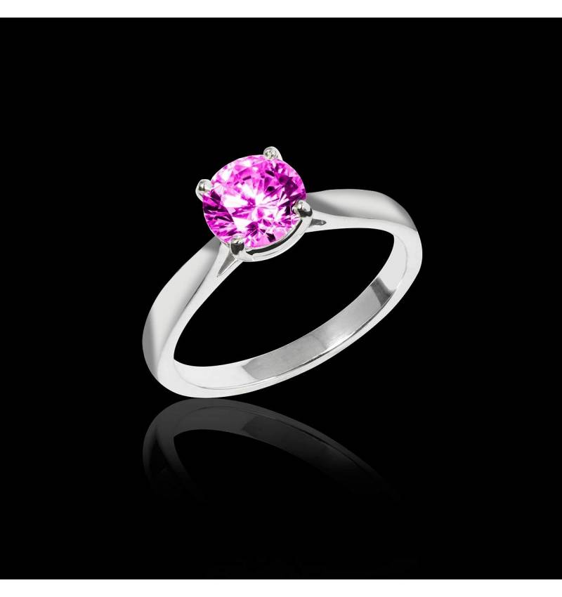 Bague saphir rose Angela solo