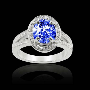 Bague saphir bleu ovale Sarah