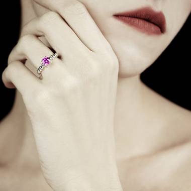 Bague saphir rose Perle