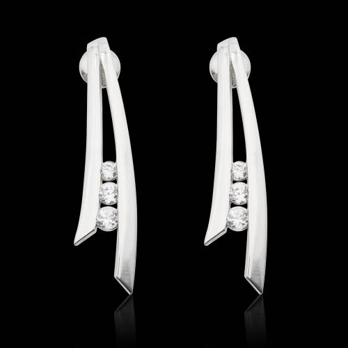 Boucles d'oreilles diamant Trilogie