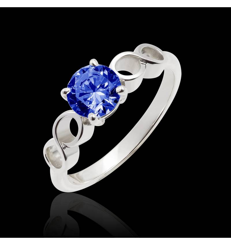 Bague saphir bleu Infinie solo