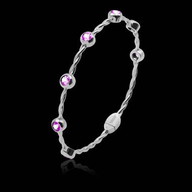 Bracelet saphir rose Entrelacé