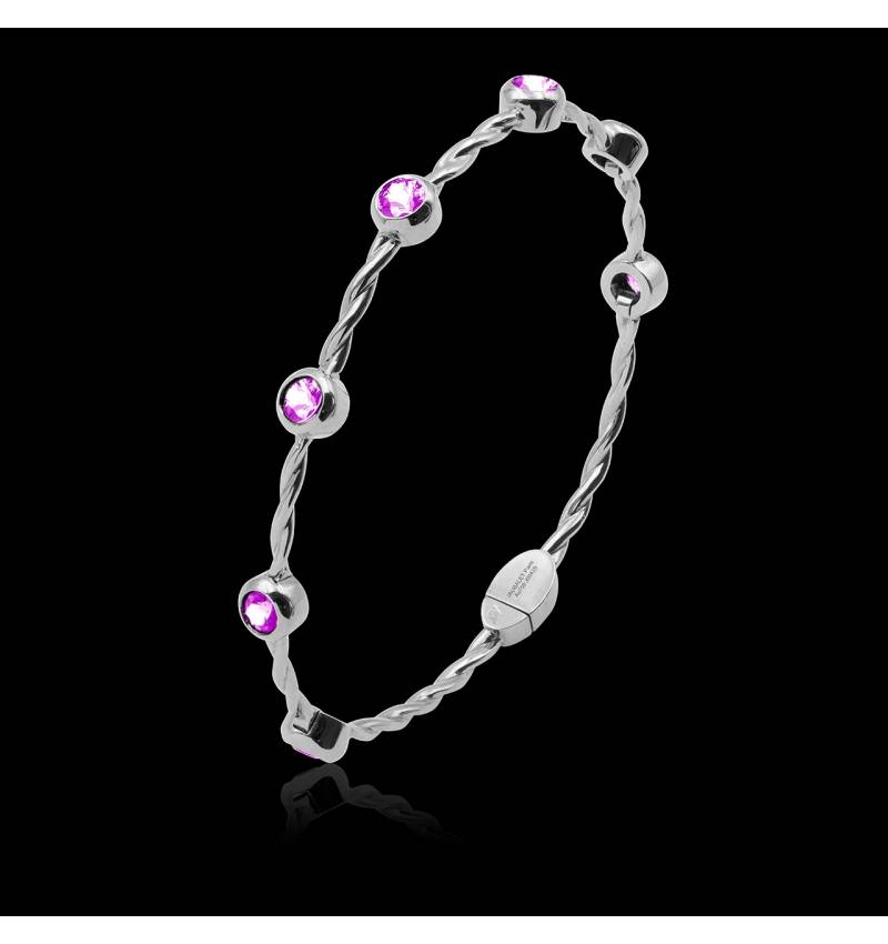 Bracelet saphir rose Entrelacé