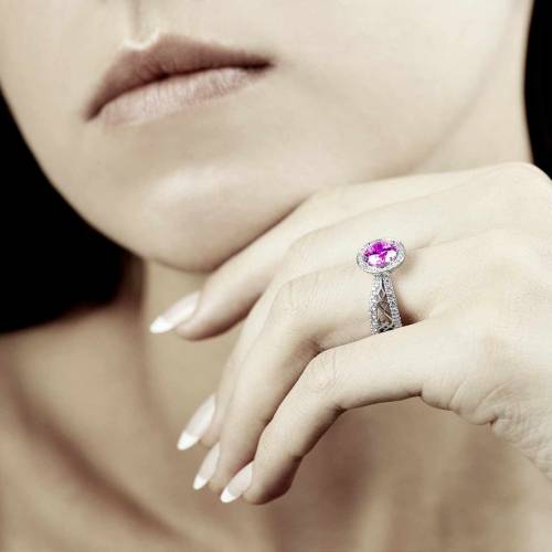 Bague saphir rose Barbara