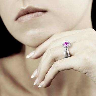 Bague saphir rose Barbara Solo