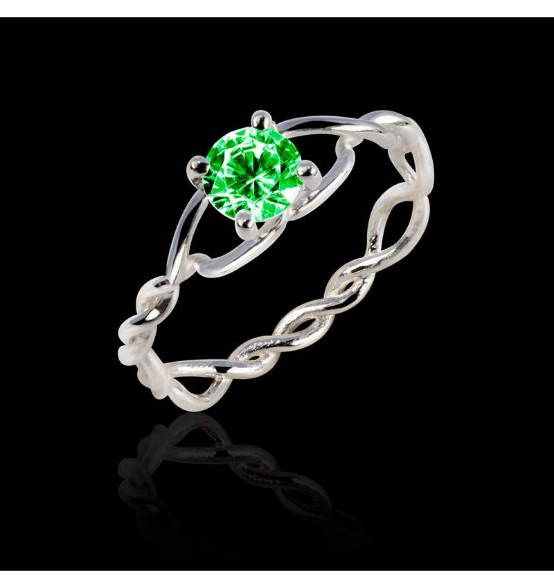 Bague Tsavorite Entrelassée