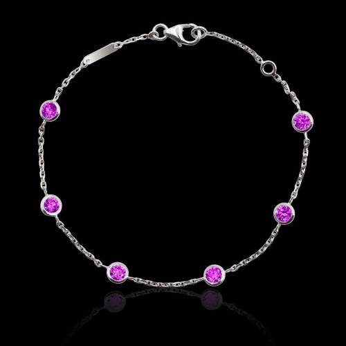 Bracelet saphir rose Galets