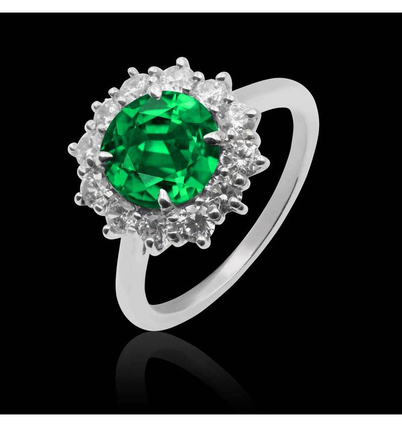 Bague fiançailles émeraude Florentine