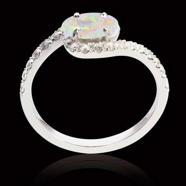 Bague opale blanche Lilou