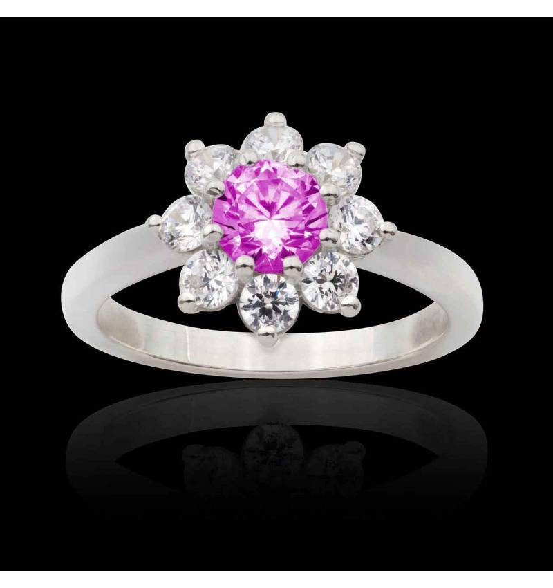 Bague fiançailles saphir rose Victoria