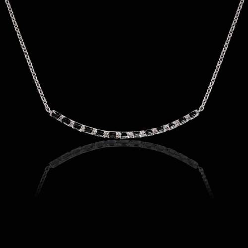 Collier diamant noir Ligne