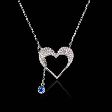 Pendentif saphir bleu Coeur d'Amour