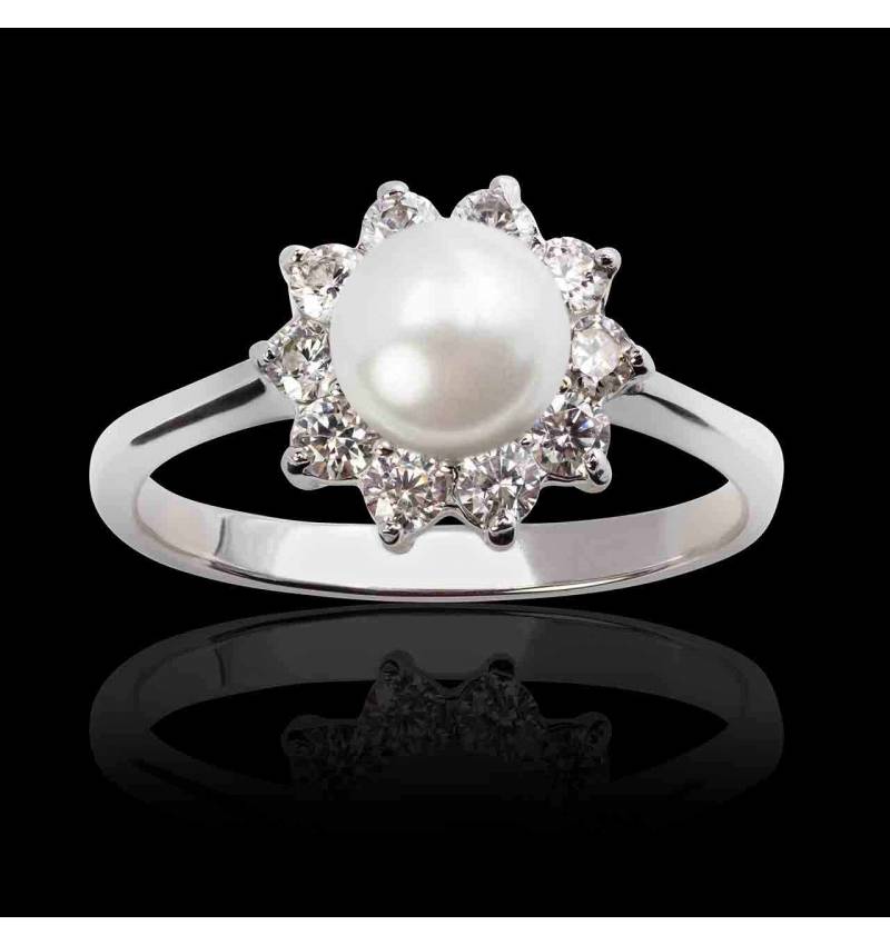 Bague perle blanche Ambrosia